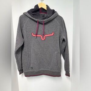 Kimes Ranch Two Scoops Pullover Hoodie Womens Charcoal and Pink